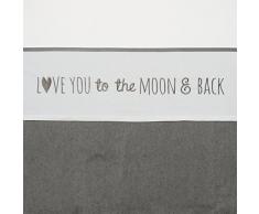 Meyco 414050 Bettlaken groß 100x150 LOVE YOU TO THE MOON & BACK, Grau