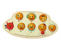 Hess Holzspielzeug 15446 - Türschild aus Holz, Emojis, ca. 20 x 10 cm
