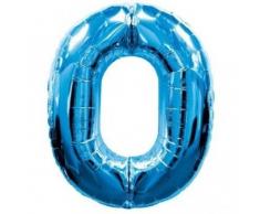Suki Gifts S9603301 Geburtstagszahl Null Folienballon, 76cm, blau