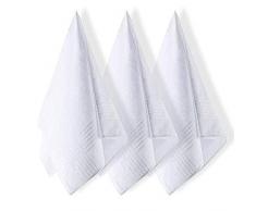 DuDu N Girlie Satin Bordüre Herren 100% Baumwolle Taschentuch, 40 cm x 40 cm, 12-teilig, weiß