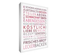 Little Helper DEL128-09G Feel Good Art Wandschmuck Leinwand im modernen typographischen Stil Köstlich, 30 x 20 cm, rot