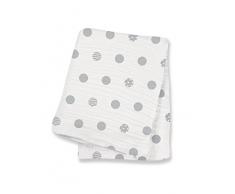 lulujo Babydecke aus Musselin Swaddle (grau Polka Dot)