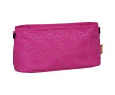 LÄSSIG Baby Kinderwagenorganizer Buggy Organizer Kinderwagentasche Reißverschluss Aufbewahrungstasche Kinderwagen inkl. Kinderwagenbefestigung/Casual Buggy Organizer, Reflective Star magenta