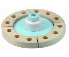 Niermann Standby 9020 - Happy-Spieluhr Mini mit Festring, D=19 cm, Happy Birthday Melodie, Spieluhr zum aufziehen, ohne Deko, kombinierbar mit allen Niermann Standby Ergänzungssets, hellblau