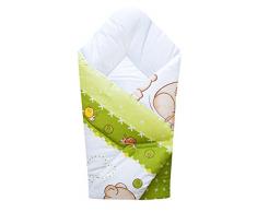 Cosing 331-011-148 Baby Einschlagdecke Babyhörnchen Schlafsack Zwei Bären, grün