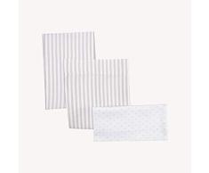 Be 42211 3-teiliges Set für Babybett 60: Bettlaken Spannbettlaken, Kopfkissen 100x165 cm, blau