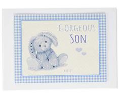 White Cotton Cards NRB18T Fotoalbum, Motiv Gorgeous Son, Blau