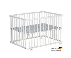 Schardt 02 001 00 02 082 Laufgitter Basic 75x100 cm, Massivholz Buche, Folie Origami Black, weiß