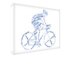 Oh my Word! WSNB-BC-BIKE128-07-DE Premium Kunstdruck Wand-Bild, blau
