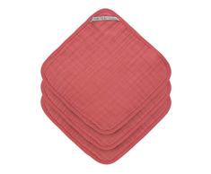 LÄSSIG Muslin Waschlappen Baumwolle 3er Set/Wash Cloth rosewood 1312016611