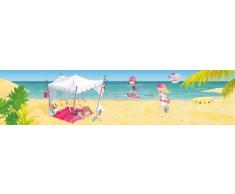 Wandpiraten Kinder Wandbild Fototapete Pink Pirates Strand 200 x 46,5 cm