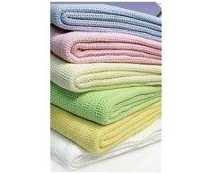 DuDu N Girlie Babybett Bett 100% weiche Baumwolle Cellular Decke, 100 x 150 cm, weiß