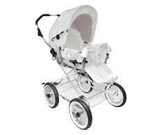 Eichhorn Buggy 419LUX-K082-AIR-0 Sportwagen mit Automatikgestell Kunstledervariante, Luftrad, weiß/grau