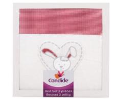 Candide 413082 Bettset Lapin fragile, Bettbezug 100x135 cm, Kissenbezug 40x60 cm, 2-teilig