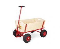 Pinolino Bollerwagen Maxi, aus massivem Holz, Oberteile komplett abnehmbar, PU-Bereifung, Tragfähigkeit 80 kg