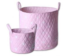 Minene Aufbewahrungskorb, Set (groß/klein, schwarz mit weißem Stern)