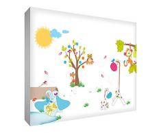 Little Helper ANIMALS1624-12 Feel Good Art Wandschmuck aus starker Leinwand im modernen illustrativen Stil, Tierfreunde, 60 x 40 cm
