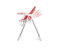 Hochstuhl Time to Eat ZY Baby verstellbar, 7 reguläre Höhen, herausnehmbares Tablett, 5 Liegepositionen - Zippy (Rot)