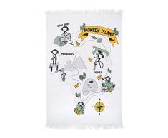 Jollein - KinderteppichMonkey Island 90x130cm - Teppich für Kinder- und Babyzimmer - Baumwoll Spielteppich mit coolem Affen Design