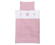Babybay Piqué Bettwäsche für Kinderbett Berry Stars weiß, beere, Einheitsgröße