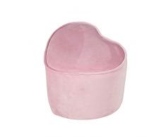roba Kinderhocker in Herzform „Lil Sofa“ für Jungen und Mädchen, bequemer Hocker mit Samtstoff in der Farbe Mauve bezogen, Pouf aus der Kinder-Sitzmöbel-Serie „Lil Sofa“ fürs Kinder- oder Babyzimmer