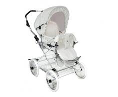 Eichhorn Buggy 419LUX-K082-EVA-0 Sportwagen mit Automatikgestell Kunstledervariante, EVA-Rad, weiß/grau