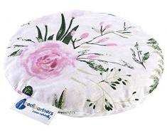 Kirschkernkissen Wärmekissen Körnerkissen für Babys 180g rund 15cm Öko Natur 100% Baumwolle Medi Partners Wärme + Kältetherapie Massagetherapie (rosa Blüten)