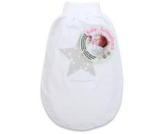 babybay Schlupfsack Organic Cotton mit Gurtschlitz, weiß Applikation Stern perlgrau Sterne weiß