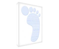 Feel Good Art foot-a5blk-06it Token Deko Acryl, Schleifen Diamant mit Fußabdruck 10.5 x 7.4 x 2 cm hellblau