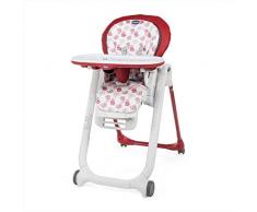 Chicco Chicco Polly Progres5 – Hochstuhl, kompakt, verstellbar, mit 4 Rollen und Bremse, von 0 bis 3 Jahren, Farbe Rot bedruckt mit Bällen (Rot) 1 Stück 12400 g