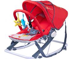 Caretero Aqua Red Schaukelwippe mit Verdeck, Neigbare Rückenlehne und Spielbogen, rot