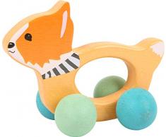 small foot 10659 Greifling Lex auf Rollen aus Holz, mit bunten Rollen, speichelfest, unbedenklich und TÜV-geprüft