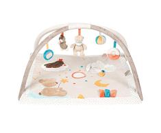 Nattou Krabbeldecke mit Spielbogen, Mia und Basile, 57 x 8 x 78 cm, Braun/Orange/Blau