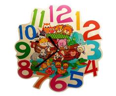 Hess Holzspielzeug 30003 - Kinderwanduhr Arche aus Holz, Durchmesser 21 cm