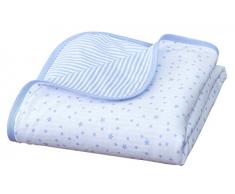 Clair de Lune Decke für Kinderwagen (blau, Sterne und Streifen, 2-teilig)