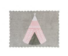 Ideenreich 2399 Teppich 100% Baumwolle Indianer maschinenwaschbar 120 x 160 cm, rosa