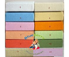 BlueberryShop 2x FROTTEE SPANNBETTTUCH KINDERBETT MOSESKORB BABYKORB GITTERBETT 40 x 90 cm (16 x 35,5) (0-3Yrs) (90 x 40 x 5 cm) Orange