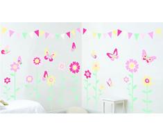 FunToSee Beyond The Meadow Mädchen Kinderzimmer Makeover Kit (über 100 Wand Aufkleber, um die gesamte Schlafzimmer schmücken)