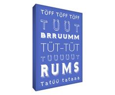 Little Helper Rums128-04G Feel Good Art Wandschmuck Leinwand im modernen typographischen Stil Rums, 30 x 20 cm, blau