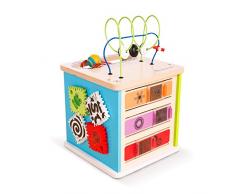 Baby Einstein Hape Motorikwürfel Innovationsstation Holzspielzeug mit zahlreichen Spielmöglichkeiten, ab 12 Monaten