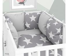 Babybett-Wäsche und Kissen-Nestchen - Sechs Kissen samt Bezügen für das Babybett 70 x 140 cm