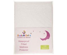 DuDu N Girlie 100 Prozent Baumwolle Kinderbett Wasserdichter Matratzenschutz Spannbetttuch, 40 cm x 90 cm