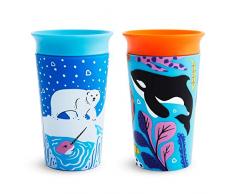 Munchkin Miracle Wildlove 360ᵒ Trinkbecher, Eisbär/Orca, 266 ml, 2er-Pack