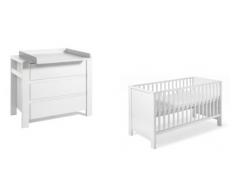 Schardt 10 650 52 02 - Sparset Milano weiß bestehend aus Kombi-Kinderbett, Umbauseiten und Wickelkommode mit Wickelaufsatz