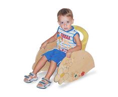 Dida - Kinderschaukelstuhl Mit Rückenlehne Und Armlehnen. Dekoration :Blumen. EIN Sitzmöbel Für Das Kinderzimmer Und Den Kindergarten