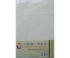 DuDu N Girlie 100 Prozent Baumwolle Kinderbett Spannbettlaken, 60 cm x 120 cm, cremefarben, 2-teilig