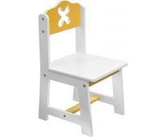 Bieco 79199201 - Kinder Stuhl weiß/gelb Sitzfläche, ca. 26 x 26 cm