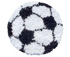 The Rug Market Zotteliger Teppich für Kinder, Motiv Fußball