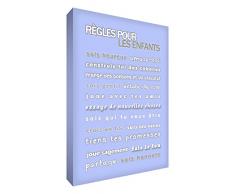 Little Helper Feel Good Art Leinwand auf Rahmen Wandtattoo, moderner Stil Kinder Regel lichtblau 40 x 30 cm