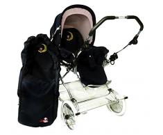 Eichhorn Buggy 419LUX-S020-EVA-STN Sportwagen mit Automatikgestell Sandmännchenvariante mit Softtragenest, EVA-Rad, schwarz/rosa